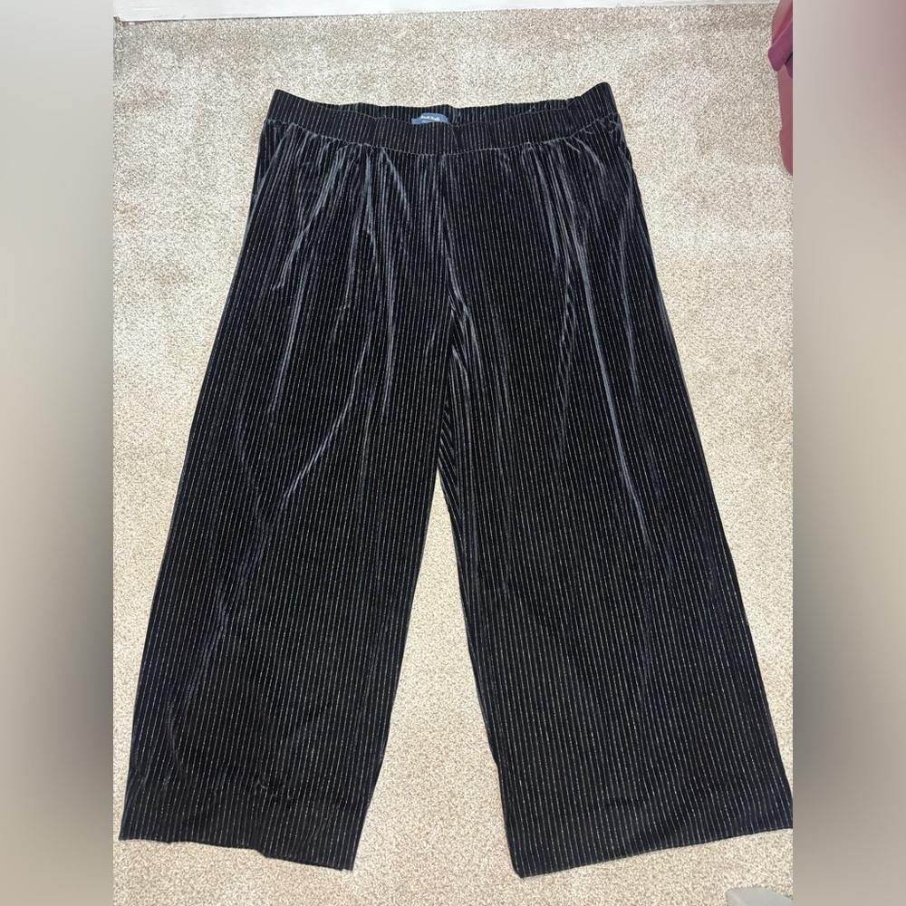 ModCloth plus size wide leg elastic waist flowy striped velvet 3X Fairycore